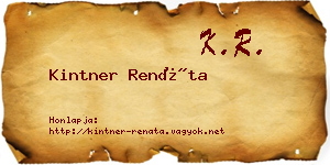 Kintner Renáta névjegykártya